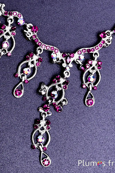 Collana - con perle - argento-rubino  